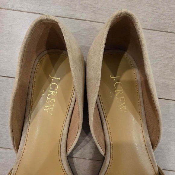J.Crew Womens Tan Suede d'Orsay Pointed Toe Flats Shoes Size 7 Neutral Sand - Picture 3 of 4